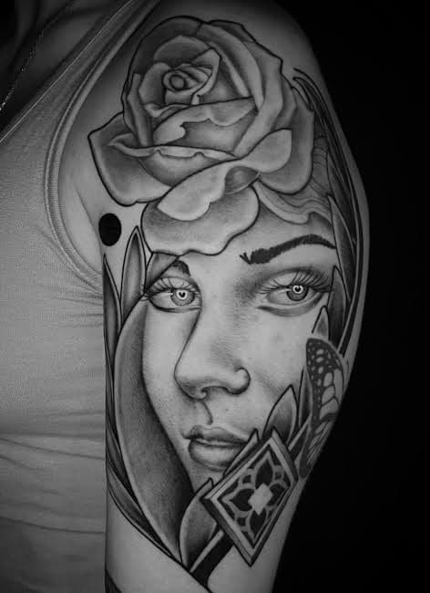Black-and-grey classical portrait