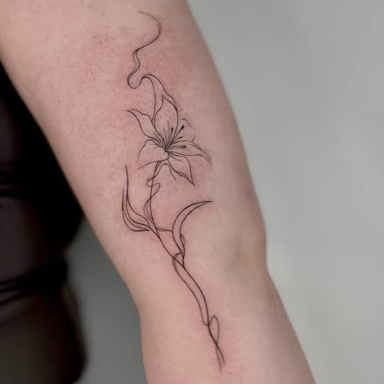 Fine-line hand poke florals